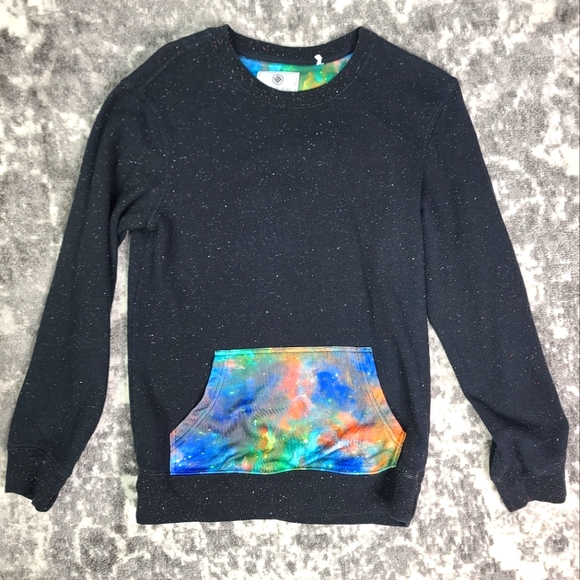 ON THE BYAS Pocket Galaxy Cosmic Colorful Crew Neck - Picture 1 of 13